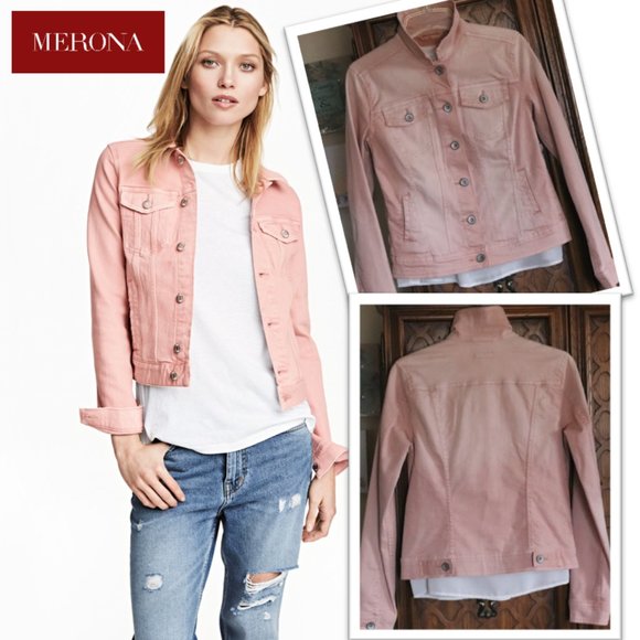 Merona Jackets & Blazers - KEEPING Merona Distressed Pink Denim Jean Jacket NWOT!